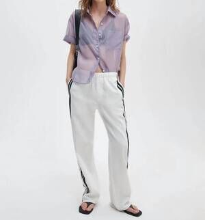 NEW RAG & BONE logan pull on track pants in whitesport